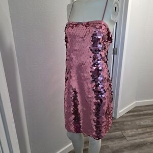 A New Day Shimmering Pink Sequin Dress